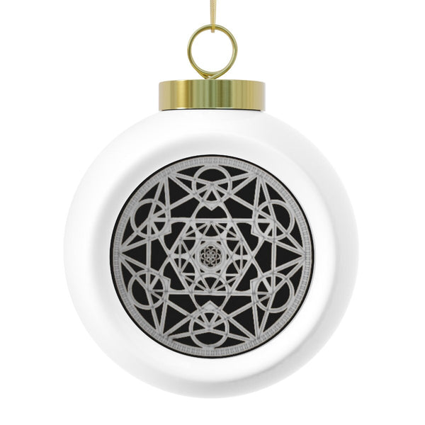 Christmas Ball Metatron Cube Silver/Gold Sacred Geometry Ornament,Gift for Birthday/Christmas/Meditation/Housewarming/Graduation/Yoga