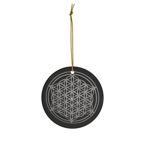Ceramic Flower of Life Sacred Geometry Christmas Ornament, Gift for Birthday/Christmas/Meditation/Housewarming/Anniversary/Graduation/Yoga