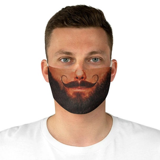 Bearded HandleBar Sexy Moustache Face Mask,Realistic Expression Dailywear Mask,adults/kids. Halloween/Christmas/Birthday/Costume Partywear