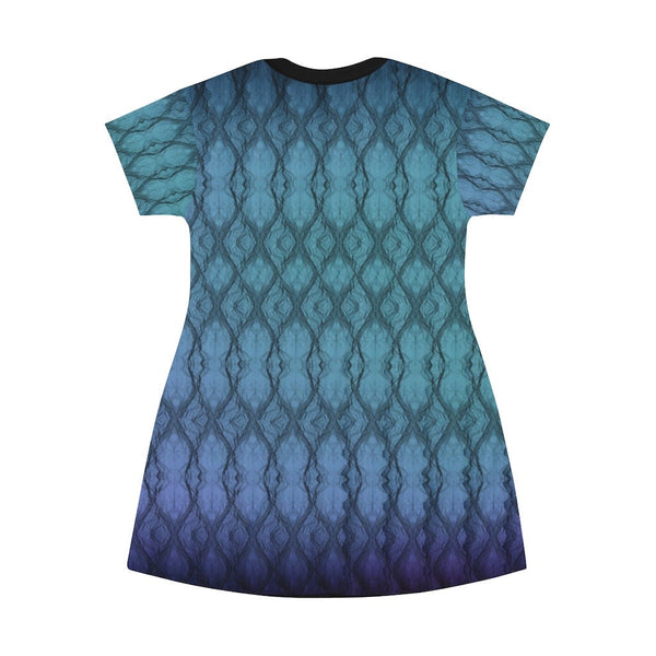 3Tone Gradient T-shirt s-sleeve Aline Dress,Casual Athletic,Gift For Mom/Anniversary/Wife/Gf/Aunt/Birthday,Valentine/Thanksgiving/Halloween