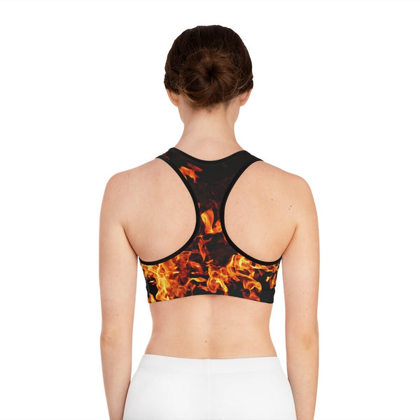 2pc Bra-Brief set,Fire flames Sports Bra Bikini set,Gift for Her/Christmas/Thanksgiving/Birthday/Graduation/Halloween/Naughty Sexy/Valentine