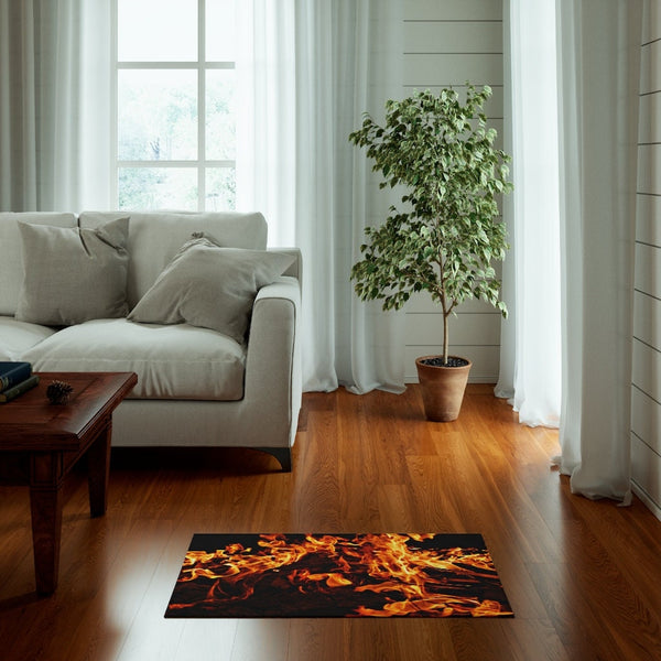 Fire Flames Non slip Dornier Rugs,home decor,Housewarming gift,Easter Gift, Mothers Day Gift, Birthday Gifts for Her,Game room gifts for Him