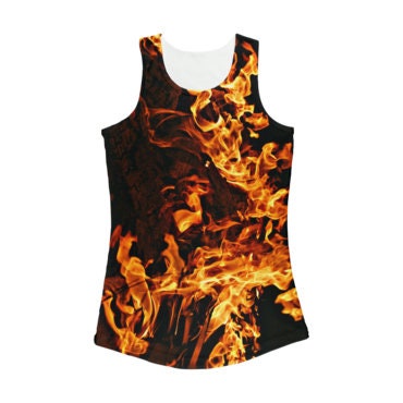 Fire flames Racerback Tank top, Casual women top, Gift for Her/Wife/Girlfriend/Mom/Aunt/Thanksgiving/Christmas/Birthday/Summer/Anniversary