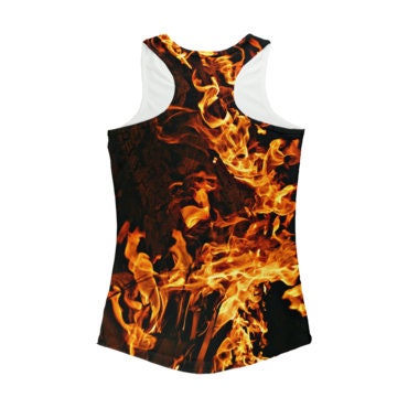 Fire flames Racerback Tank top, Casual women top, Gift for Her/Wife/Girlfriend/Mom/Aunt/Thanksgiving/Christmas/Birthday/Summer/Anniversary