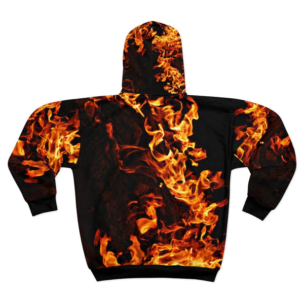 Adult Zip Hoodie Fire Flames,Gift for Christmas/Thanksgiving/Birthday/Graduation/Halloween/Housewarming/New Year/Anniversary/Biker Jacket