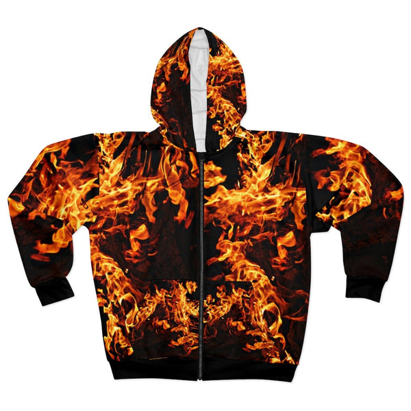 Adult Zip Hoodie Fire Flames,Gift for Christmas/Thanksgiving/Birthday/Graduation/Halloween/Housewarming/New Year/Anniversary/Biker Jacket