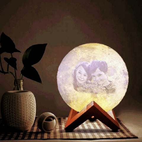 Engraved Moon Textured LED Lamp,Your own pic/text,Touch Lamp,Custom Gift for Christmas/Anniversary/Housewarming/Birthday/New Year/Graduation