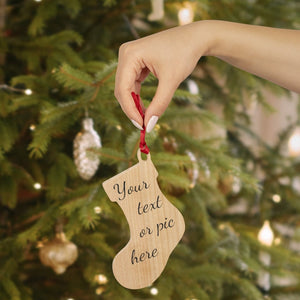 Personalized Stocking Wooden Christmas Ornament Magnet,Gift for Home Decor/Birthday/Xmas/New Year/Valentine/Thanksgiving/Window/Housewarming