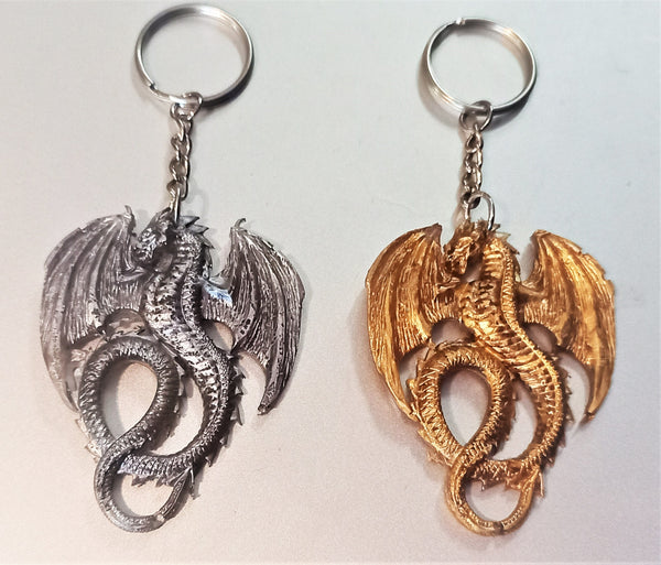 Handmade Lucky Dragon metallic colored Ornament/KeyChain/Magnet,Gift for Christmas/Birthday/New Year/Valentine/ThanXgiving/Housewarming/GOT
