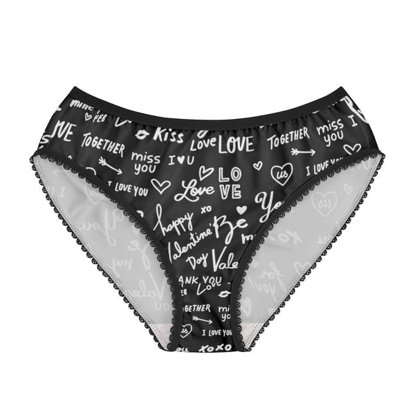 Red Black Love Notes Bikini Underwear,Gift for Her/Girlfriend/Aunt/Birthday/Thanksgiving/Graduation/Christmas/Valentine/Halloween/Funny Gift