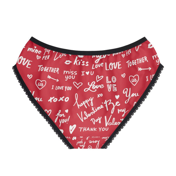 Red Black Love Notes Bikini Underwear,Gift for Her/Girlfriend/Aunt/Birthday/Thanksgiving/Graduation/Christmas/Valentine/Halloween/Funny Gift