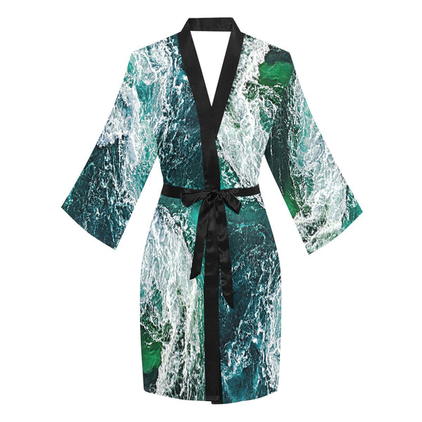 Ocean Waves Short/Long Sleeve Kimono Casual bathrobe,sleepwear,halloween,partywear,Gift For Her/Gf/Aunt/Mom/Birthday/Valentine/Graduation