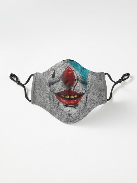 Psycho Crazy Scary Clown Halloween Face Mask 3D Printed Realistic Expression Unisex Fabric Mask for adults/kids. Reusable Washable