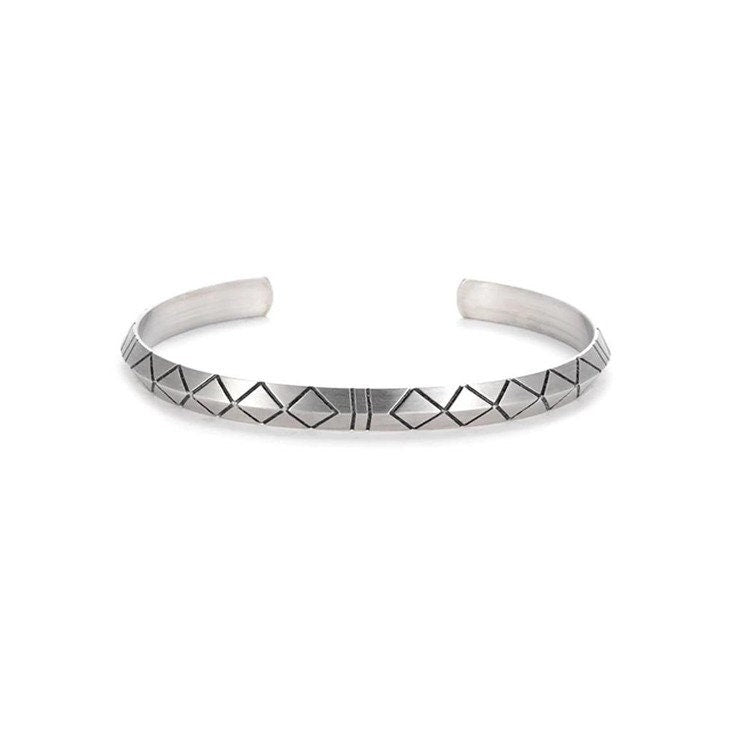 925 Silver Men&#39;s Tribal Cuff Bracelet,Graduation Gift for Father&#39;s Day/Groomsmen/Wedding/Valentine/Christmas/Birthday/Thanksgiving/Brother