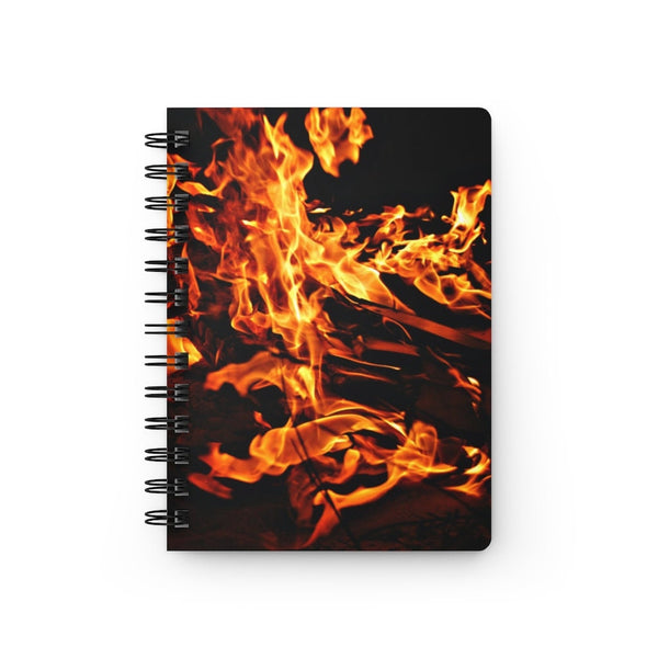 Fire flames Spiral Bound Journal, printed cover front back inside with ruled lines,Gift for graduation/birthday/back2school/diary/christmas