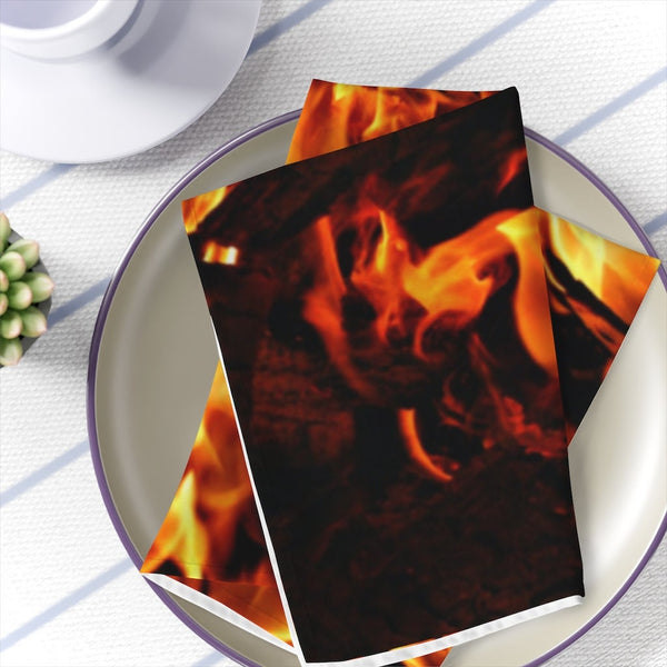 Fire flames 4pc Napkins set,Gift for Christmas/Thanksgiving/Housewarming/Graduation/birthday/home decor/dinnerware/cocktail party/tableware