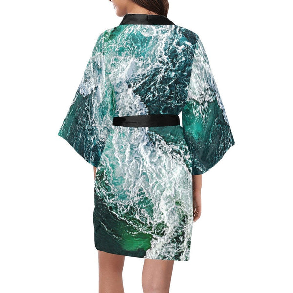 Ocean Waves Short/Long Sleeve Kimono Casual bathrobe,sleepwear,halloween,partywear,Gift For Her/Gf/Aunt/Mom/Birthday/Valentine/Graduation