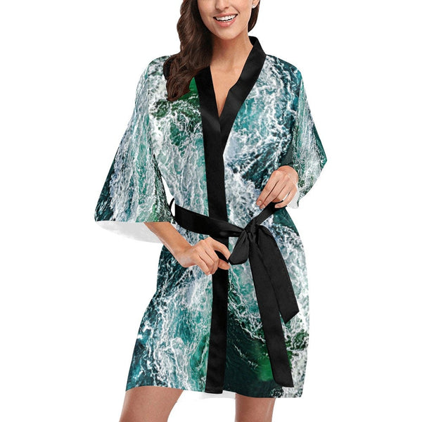 Ocean Waves Short/Long Sleeve Kimono Casual bathrobe,sleepwear,halloween,partywear,Gift For Her/Gf/Aunt/Mom/Birthday/Valentine/Graduation