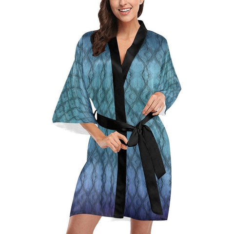 2 Tone Turquoise Short/Long Sleeve Kimono bathrobe,sleepwear,halloween,partywear,Gift For Her/Gf/Aunt/Mom/Birthday/Valentine/Graduation