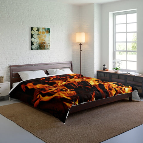 Comforter Fire flames King Queen Twin Microfiber,Gifts for Housewarming/Mothers Day/Fathers Day/Halloween/Thanksgiving/Birthday/Graduation