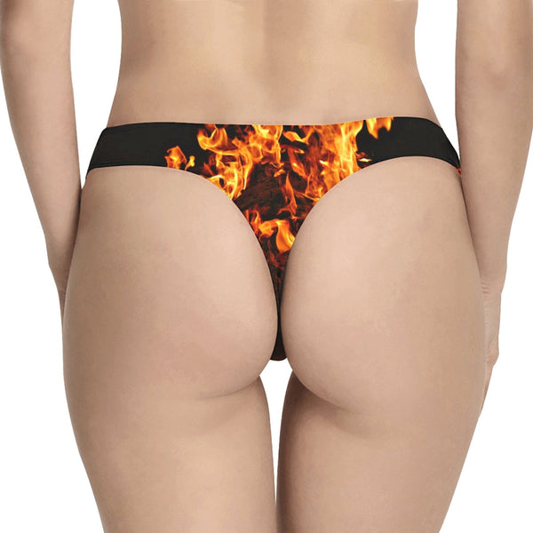 On Fire Flames Thong Lingerie Underwear,Gift for Her/Wife/Girlfriend/Aunt/Birthday/Thanksgiving/Graduation/Christmas/Valentine/Halloween