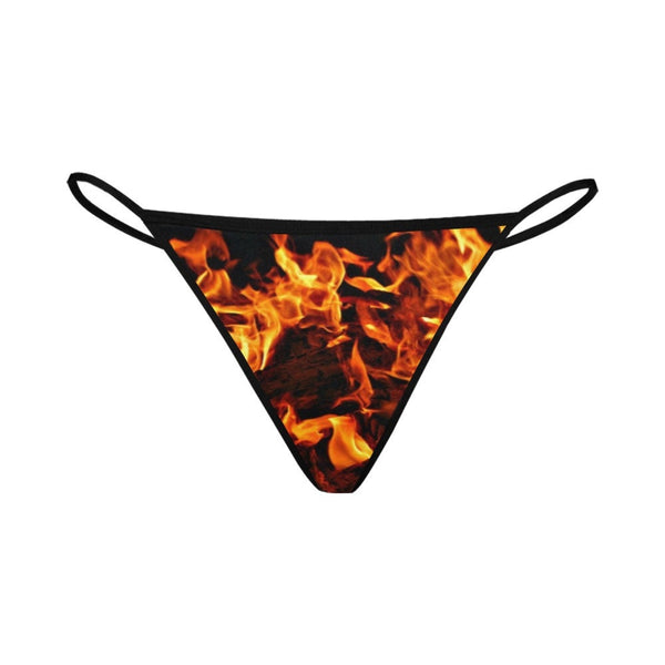 On Fire Flames G-String Lingerie Underwear,Gift for Her/Wife/Girlfriend/Aunt/Birthday/Thanksgiving/Graduation/Christmas/Valentine/Halloween