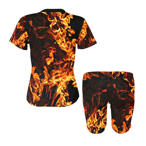 fire flames 2pc yoga suit,casual,gym/yoga/lounge wear, comfortable, chillout wear, Christmas/Thanksgiving/Birthday/Women/Ladies Gift