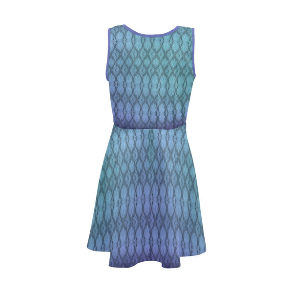2tone Turquoise Youth Girls Sun Dress,Gift For Her/Mom/Anniversary/Wife/Gf/Aunt/Birthday,Valentine/Thanksgiving/Halloween/Graduation/Back2ch