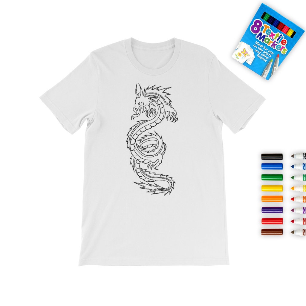 Lucky Dragon Coloring T-Shirt,Flying Fire Dragon Claw,Kid/Adult,Gift for Christmas/Birthday/Anniversary/Back To School/Teacher/Thanksgiving
