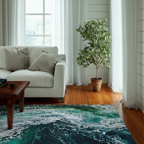 Ocean Waves NonSlip Dornier Rugs,home decor,Housewarming gift,Easter Gift, Mothers Day Gift, Birthday Gifts for Her,Game room gifts for Him