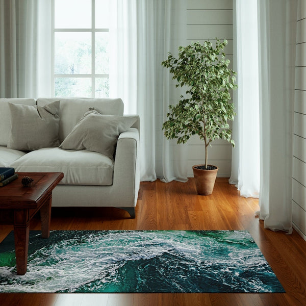 Ocean Waves NonSlip Dornier Rugs,home decor,Housewarming gift,Easter Gift, Mothers Day Gift, Birthday Gifts for Her,Game room gifts for Him
