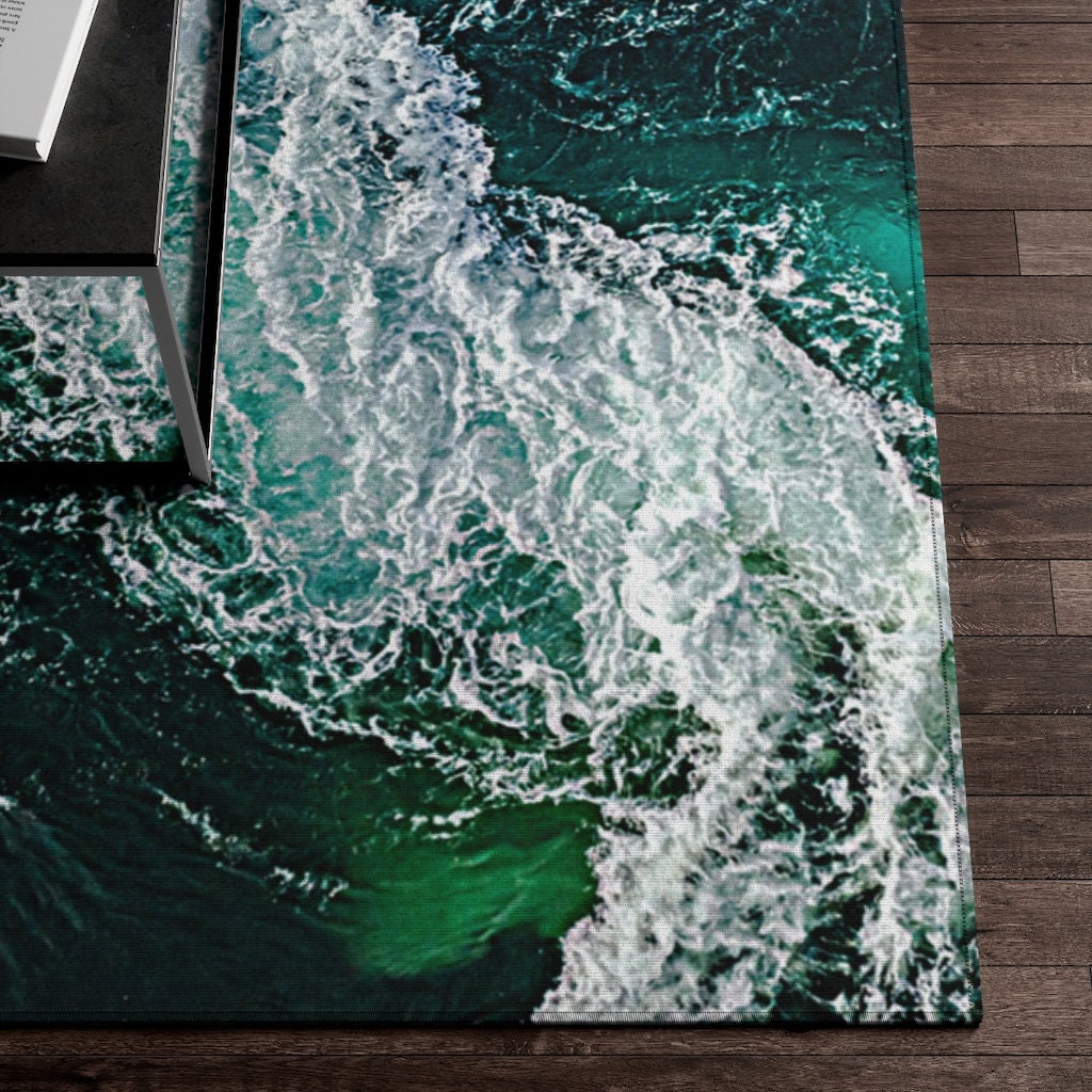 Ocean Waves NonSlip Dornier Rugs,home decor,Housewarming gift,Easter Gift, Mothers Day Gift, Birthday Gifts for Her,Game room gifts for Him