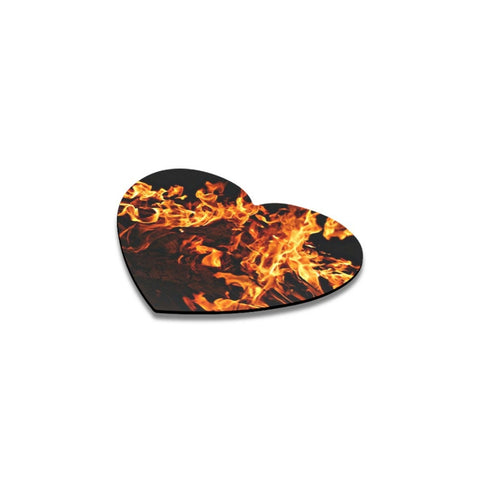 Heart shaped Fire flames Coasters 4pc Set, Mothers Day Gift,Birthday/housewarming/Fathers Day gift,Graduation gifts, halloween fire gift