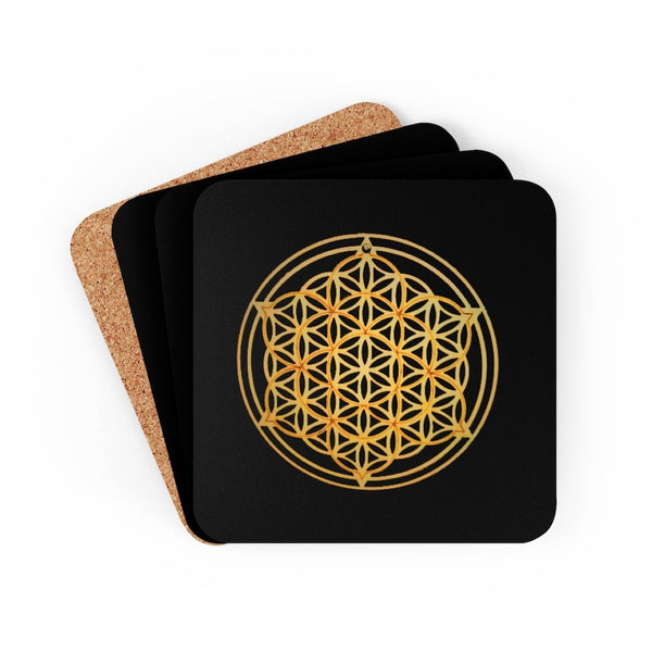 Flower of Life Sacred Geometry Coasters.4pc Set,round/square/leather/cork,Gift for Mom/Birthday/housewarming/Fathers Day/Graduation