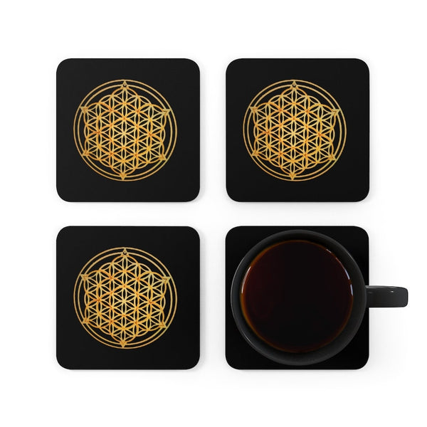 Flower of Life Sacred Geometry Coasters.4pc Set,round/square/leather/cork,Gift for Mom/Birthday/housewarming/Fathers Day/Graduation