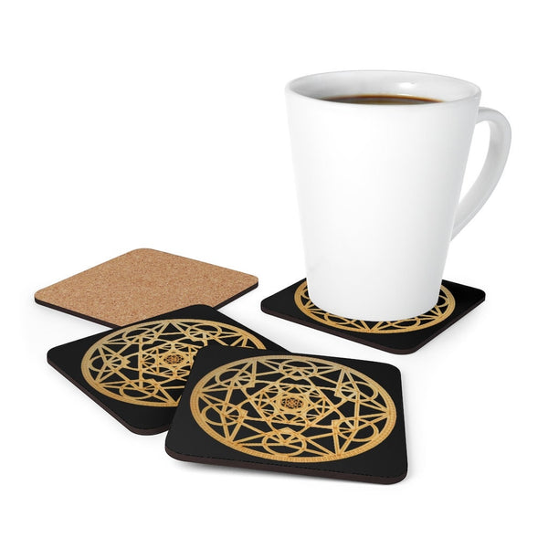 Metatron&#39;s Cube Sacred Geometry Coasters.4pc Set,round/square/leather/cork,Gift for Mom/Birthday/housewarming/Fathers Day/Graduation
