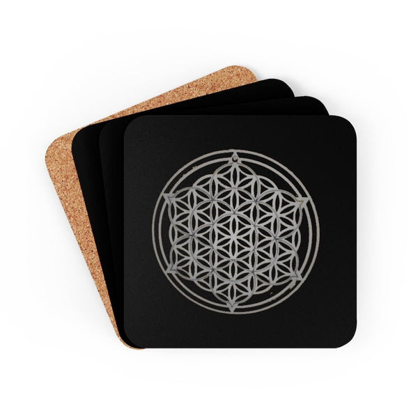 Flower of Life Sacred Geometry Coasters.4pc Set,round/square/leather/cork,Gift for Mom/Birthday/housewarming/Fathers Day/Graduation