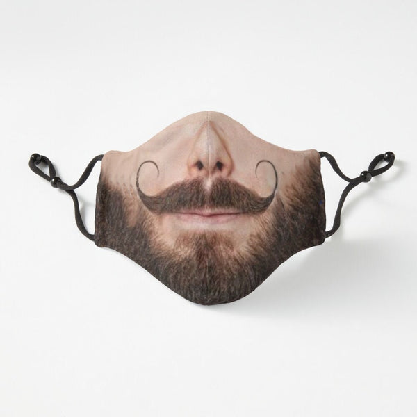 Bearded HandleBar Sexy Moustache Face Mask,Realistic Expression Dailywear Mask,adults/kids. Halloween/Christmas/Birthday/Costume Partywear