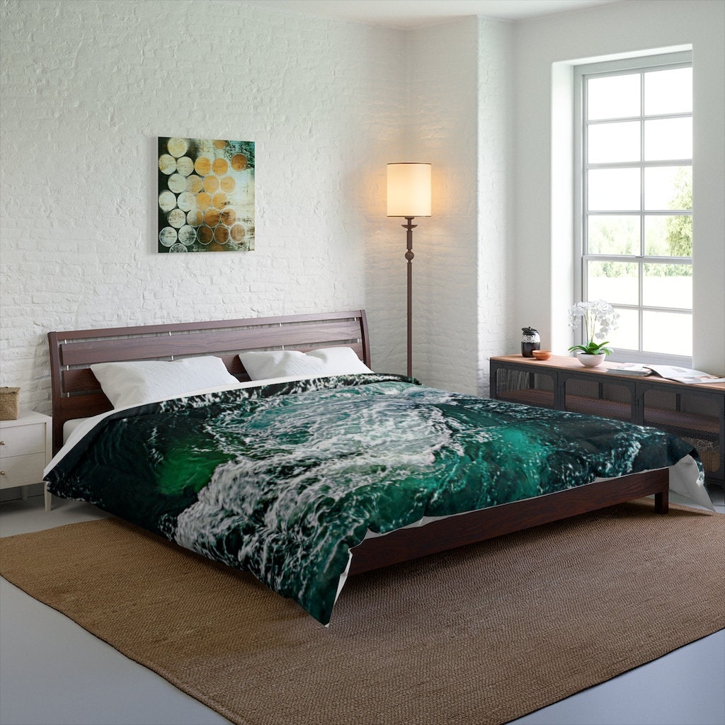 Comforter Ocean Waves King Queen Twin Microfiber,Gifts for Housewarming/Mothers Day/Fathers Day/Halloween/Thanksgiving/Birthday/Graduation