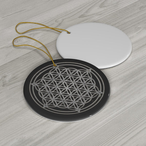 Christmas Ball Flower of Life Silver/Gold Sacred Geometry Ornament,Gift for Birthday/Christmas/Meditation/Housewarming/Graduation/Yoga room