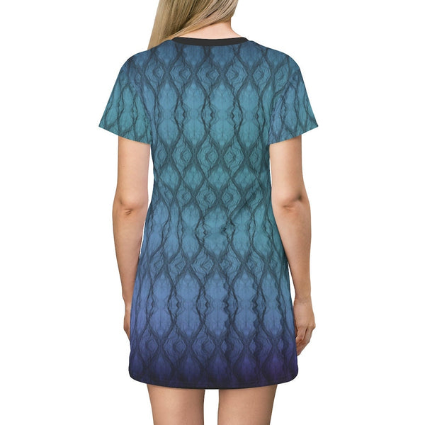 3Tone Gradient T-shirt s-sleeve Aline Dress,Casual Athletic,Gift For Mom/Anniversary/Wife/Gf/Aunt/Birthday,Valentine/Thanksgiving/Halloween