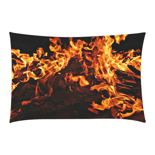 Fire Flames Printed 3pc Bedding Set,King/Queen/Twin Duvet Cover+pillow shams,Gift for Housewarming/Anniversary/Ocean Lovers/Birthday/Grad