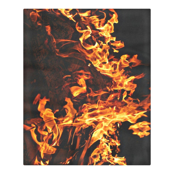 Fire Flames Printed 3pc Bedding Set,King/Queen/Twin Duvet Cover+pillow shams,Gift for Housewarming/Anniversary/Ocean Lovers/Birthday/Grad