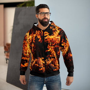 Adult Zip Hoodie Fire Flames,Gift for Christmas/Thanksgiving/Birthday/Graduation/Halloween/Housewarming/New Year/Anniversary/Biker Jacket