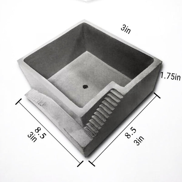 3x3x1.75in Small Zen Square Concrete Cement Planter|Succulents Cactus Pot|Home Decor|Housewarming Gift|Mother&#39;s Day|Birthday Gifts for Her