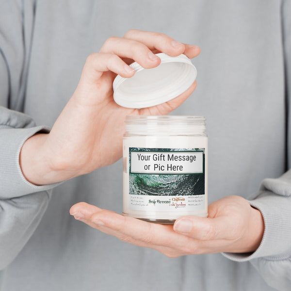 7.5oz Sea Breeze Scent Soy Wax Candle,Lasting Aromatherapy Pampering Gift for Housewarming/Graduation/Christmas/Halloween/Birthday/Bath Gift