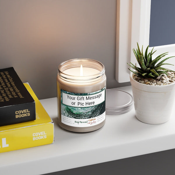 7.5oz Sea Breeze Scent Soy Wax Candle,Lasting Aromatherapy Pampering Gift for Housewarming/Graduation/Christmas/Halloween/Birthday/Bath Gift