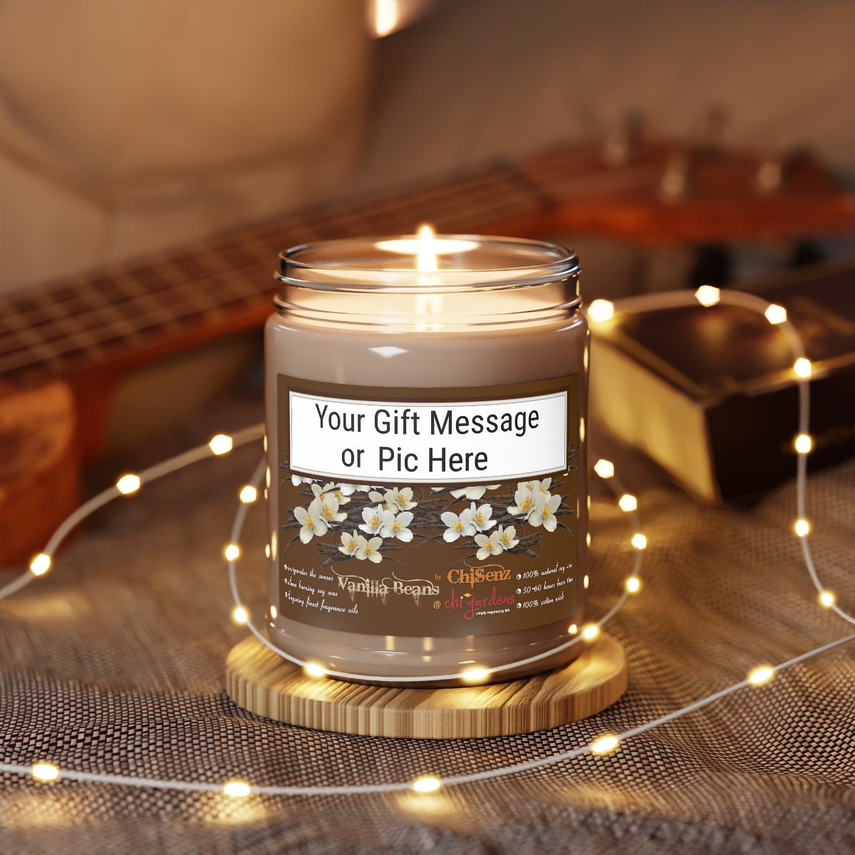 7.5oz Vanilla Beans Scent Soy Wax Candle,Lasting Aromatherapy Pampering Gift for Housewarming/Graduation/Christmas/Halloween/Birthday/Bath