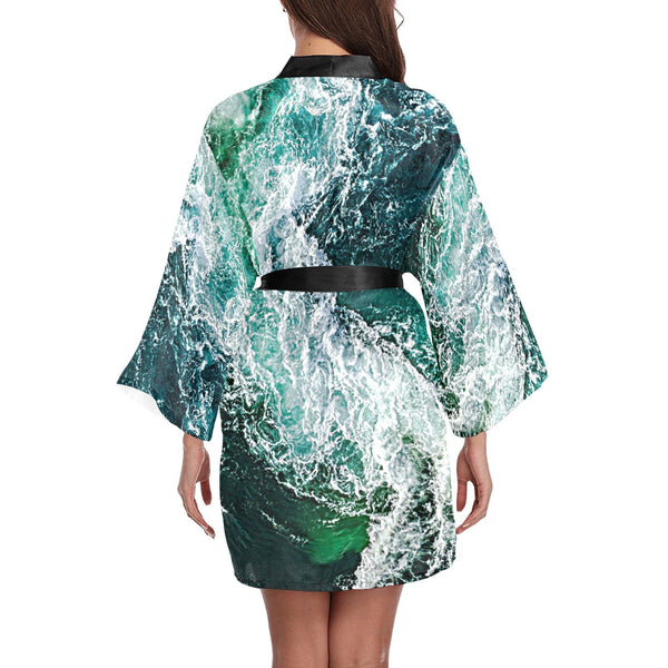 Ocean Waves Short/Long Sleeve Kimono Casual bathrobe,sleepwear,halloween,partywear,Gift For Her/Gf/Aunt/Mom/Birthday/Valentine/Graduation