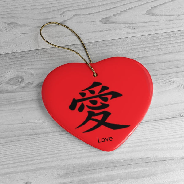 Love Symbol Chinese Ceramic Ornament, Chinese New Year gift, good fortune, love, double happiness, luck, longevity, Valentine gifts